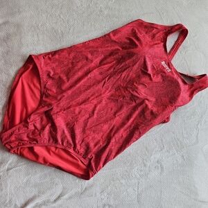 Roots Red Patterned Swimsuit